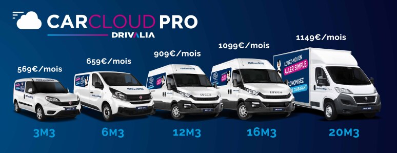 Carcloud Pro : des abonnements de location utilitaire sans engagement et sans apport